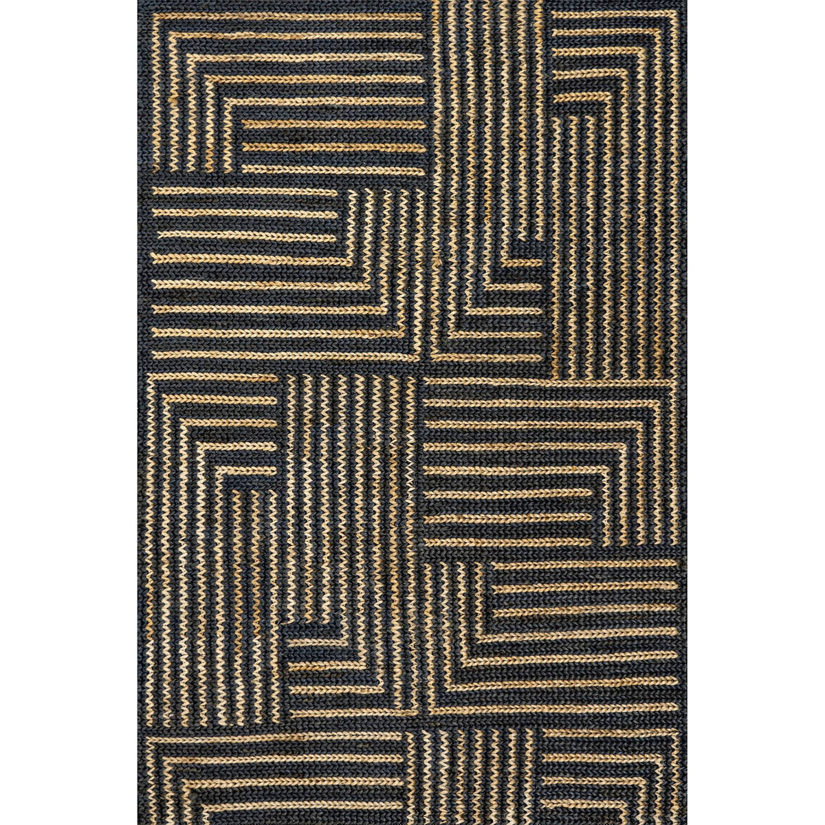 nuLOOM Lauren Liess Grassland Handwoven Jute Area Rug, 4' x 6', Black
